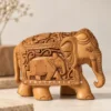 Wooden Elephant Figurine for Home Decor – 4 Inch