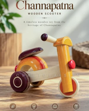 Wooden Scooter Toy – Handcrafted Indian Toy