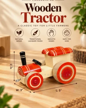 Wooden Tractor Toy for Kids – Channapatna Toy - Image 6