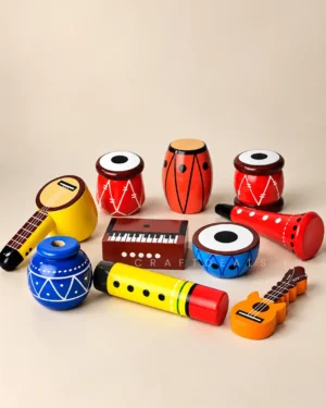 Handcrafted miniature wooden musical instruments