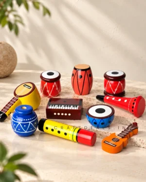 Miniature Wooden Musical Instrument Set – Handcrafted (10 Pcs) - Image 4