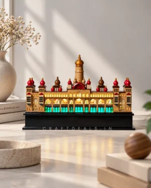 Mysore Palace Wooden Model With LED Lights – 12 Inch - Image 4